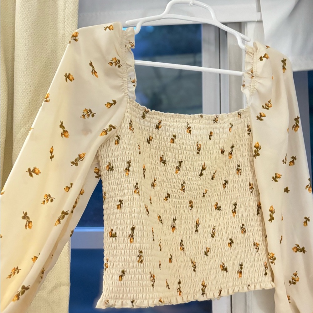 Floral Smocked shirt- reformation look alike